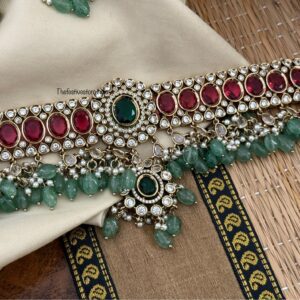 Premium green drops Bridal choker set