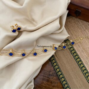 Micro gold BLUE palakka choker set
