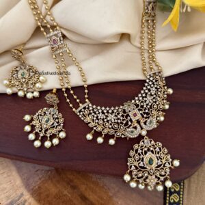Layered AD pendant Haaram set | Haaram | long chain | Bridal