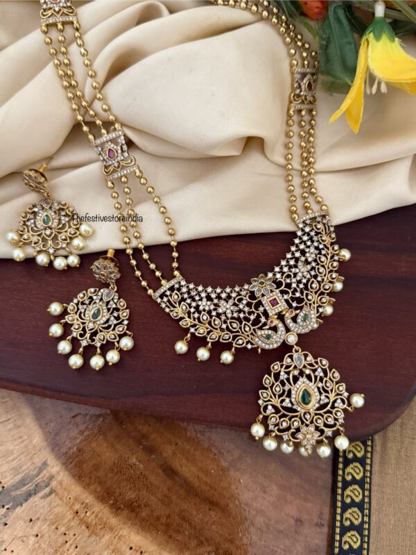 Layered AD pendant Haaram set | Haaram | long chain | Bridal