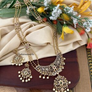 Layered AD pendant Haaram set | Haaram | long chain | Bridal