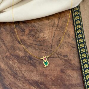 Single enamel mango palakka pendant invisible chain