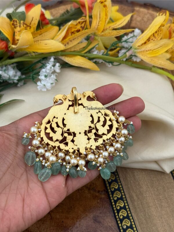 Navilu Jadau Pastel mint drops Pendant / Hairpin