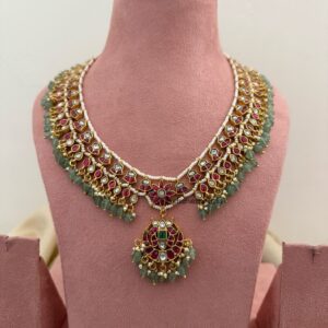 Jadau pearls and stones classic necklace