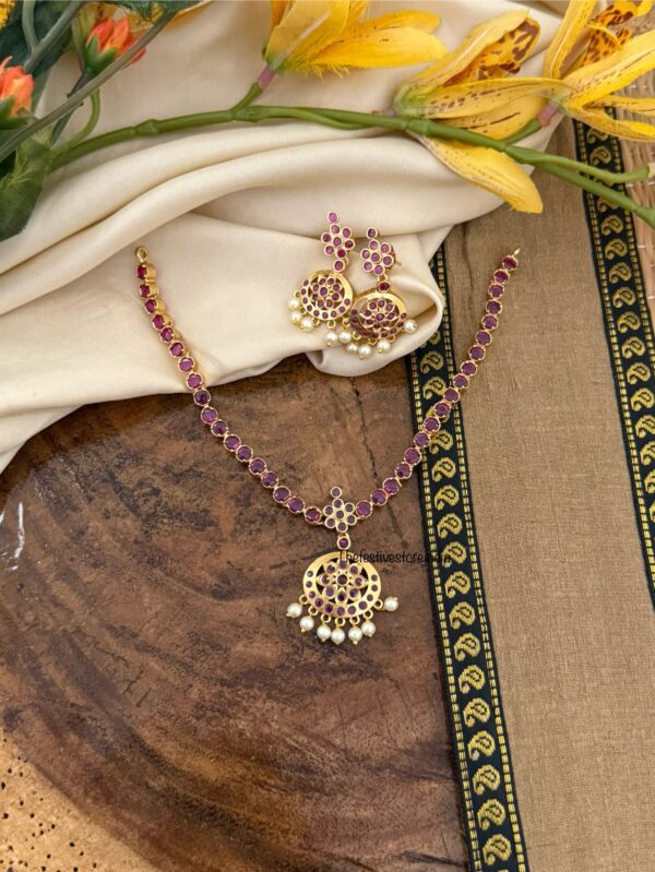 Classic gold look alike Attigai set - Ruby
