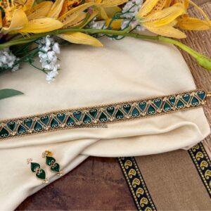 All hearts choker set - GREEN