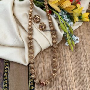 All gold beads mala set | Haaram | Budgeted