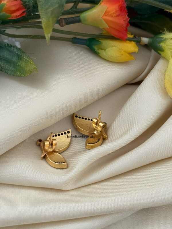 Jadau Butterfly earrings - Screwback (with white stone) | Bridesmaid