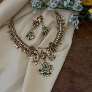 Ambaari / Elephant pearls hasli set I Kanti | Indian jewellery