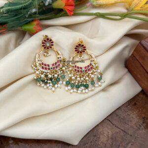 Jadau chandbali earrings (screwback)