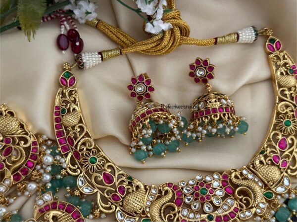 Jadau 2 IN 1 Bridal necklace set | Bride