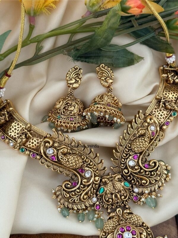 Antique polish Jadau statement necklace set| Wedding | Bridal