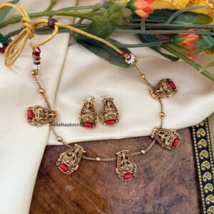 Coral Lakshmi Necklace set