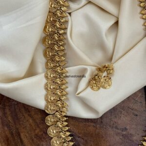 Gold look kaasu lakshmi haaram set