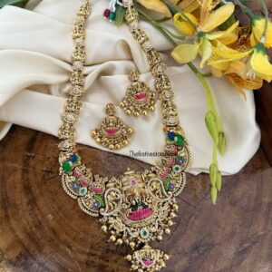 Traditional lakshmi enamel painted haaram set | Bridal