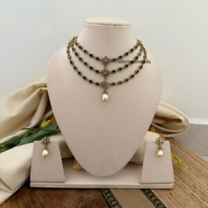 3 layer necklace set - Green