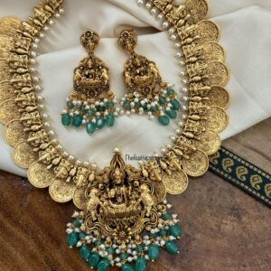 Bridal Gold look kaasu lakshmi pendant necklace set