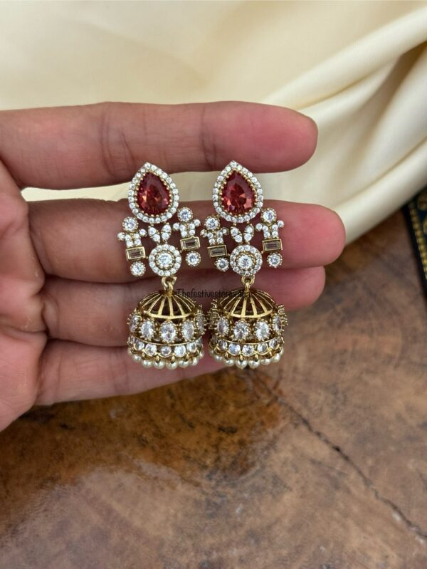 Victorian mini ruby jhumkas | Bridal | Bridesmaid