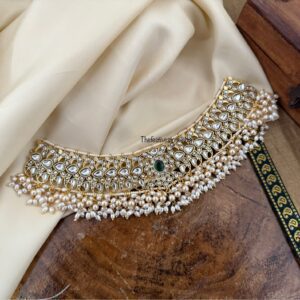 Jadau kundan pearls white choker