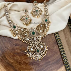 Grand antique gold gold drops necklace set | Bridal