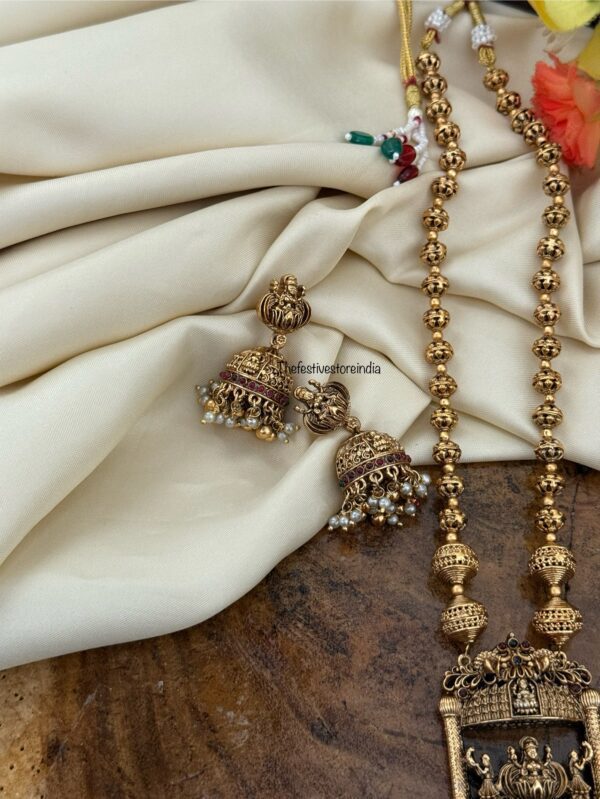 Matte Lakshmi gundu maala set - 36cms