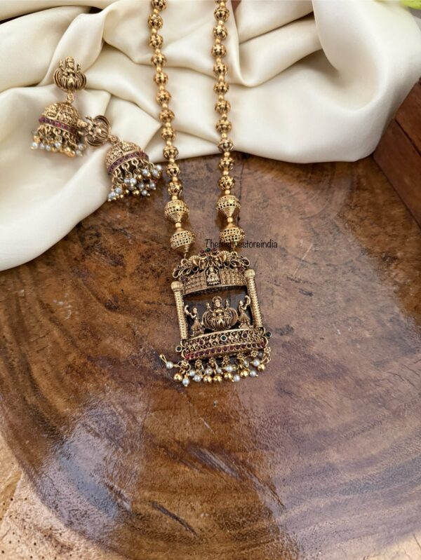 Matte Lakshmi gundu maala set - 36cms