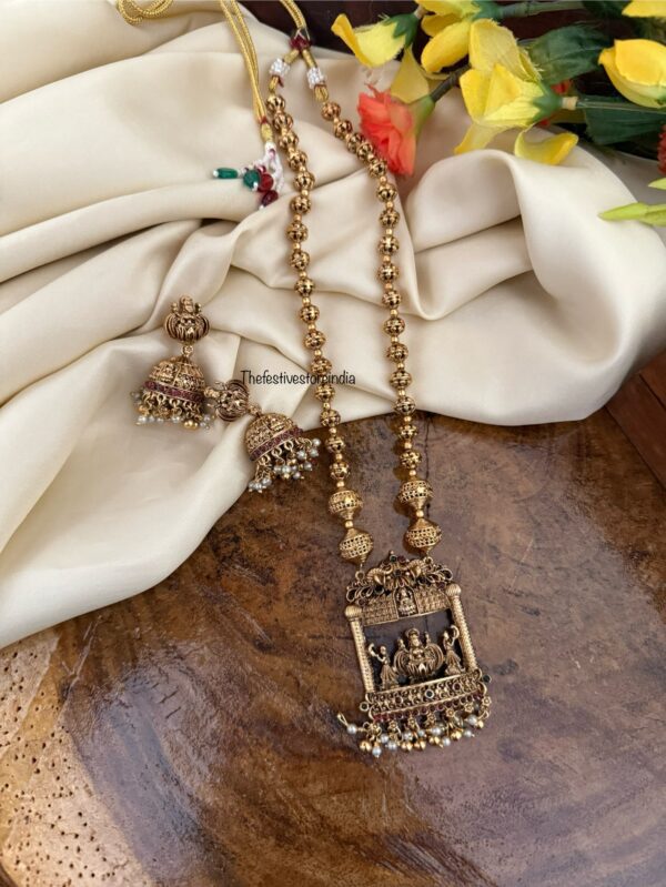 Matte Lakshmi gundu maala set - 36cms