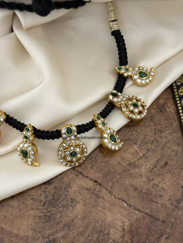 Jadau black thread mango sun chain