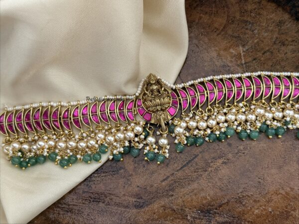 Lakshmi close knit Jadau choker | 3D elephant / ambaari