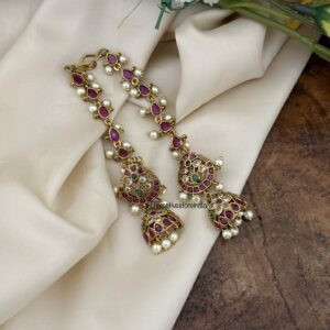 Kemp jhumka with straight maati