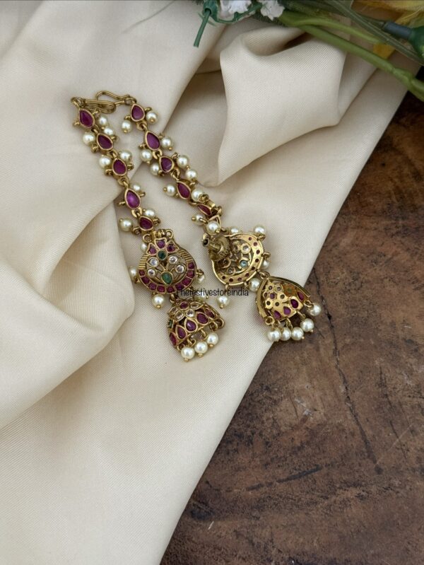 Kemp jhumka with straight maati