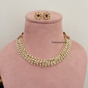 Short pearls necklace set