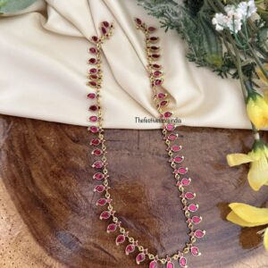 Jadau simple mango mid length kemp haaram - 43cms