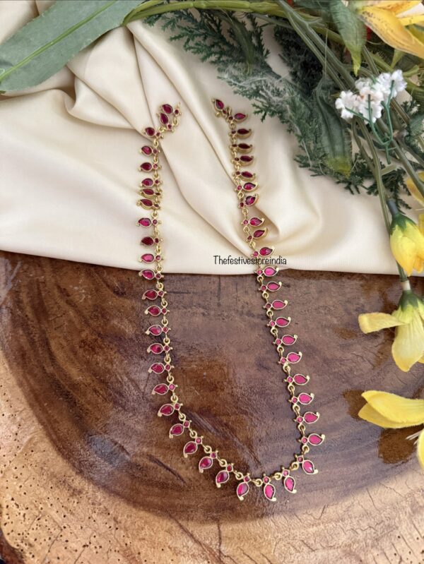 Jadau simple mango mid length kemp haaram - 43cms