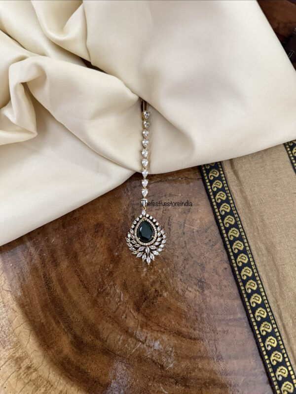 CZ Emerald stone maangtikka