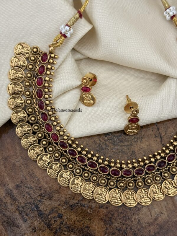 Classic kaasu red stone necklace set
