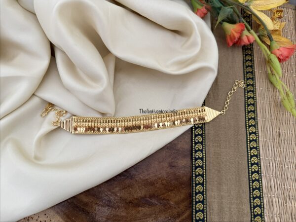 All gold micro gold Elakkathali choker