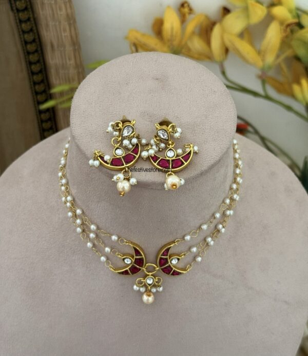 Jadau Chand/Moon pearl choker set | Classic