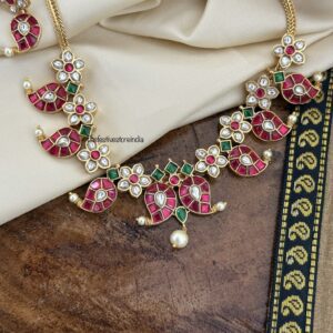 Jadau classic mango motifs necklace set