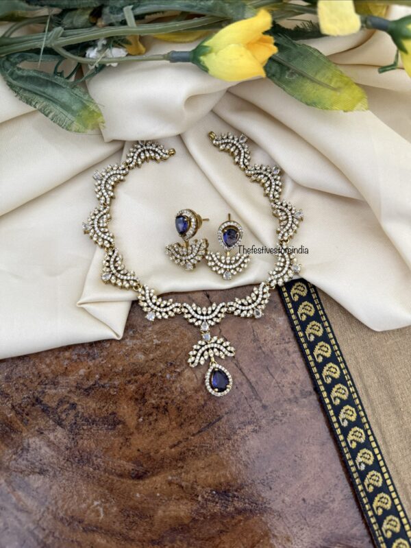 AD Amethyst / Purple drop necklace set