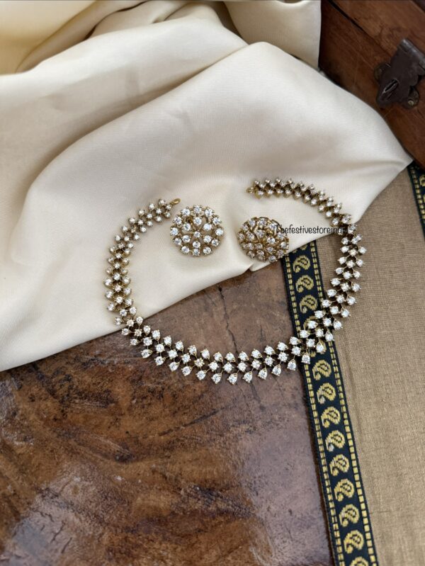 Classy all diamonds necklace set