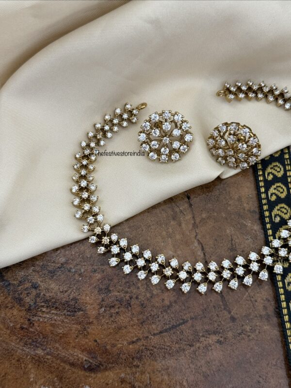 Classy all diamonds necklace set