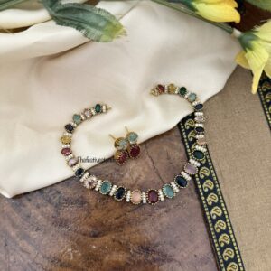 Navarathna diamonds necklace set (All colours)