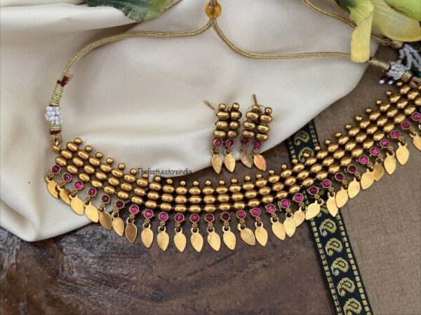 Antique polish single line Elakkathali choker set | Kerala style