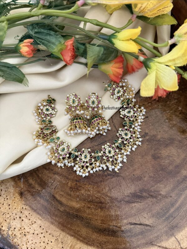 Classic lotus pearls necklace set
