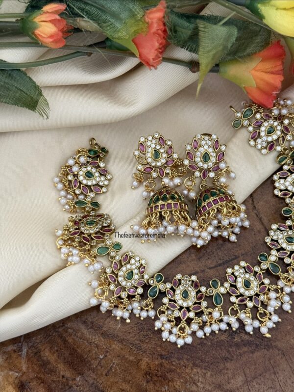 Classic lotus pearls necklace set