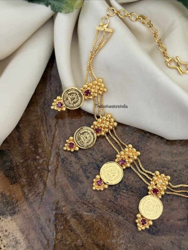 Micro gold layered kaasu necklace
