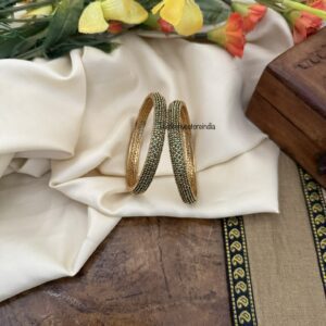 Set of 2 all green stones bangles