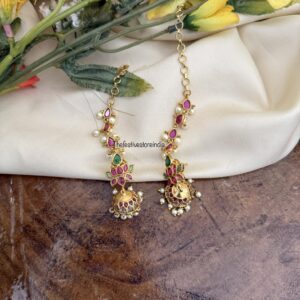 Kemp lotus jhumkas with maati | Bridal | Bridesmaid