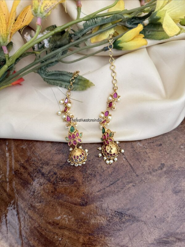 Kemp lotus jhumkas with maati | Bridal | Bridesmaid